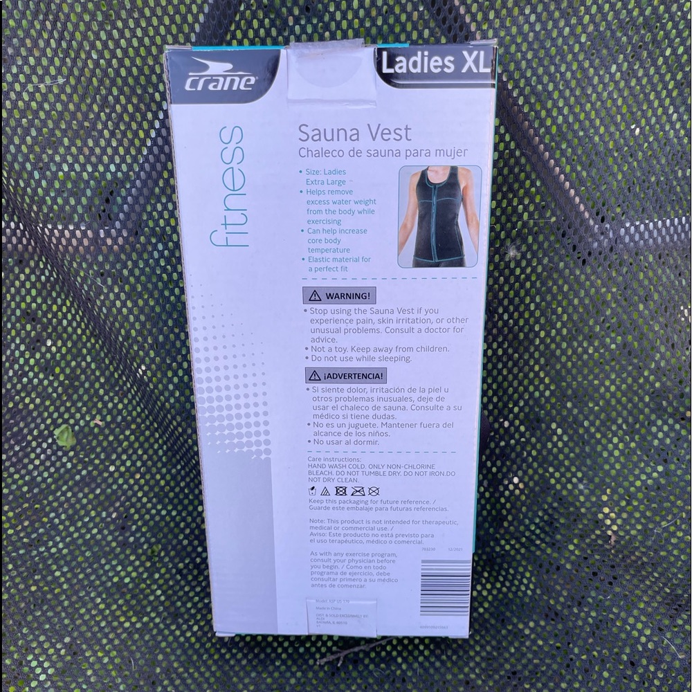 Crane Brand Sauna Vest Black With Teal Stitching - Picture 8 of 8